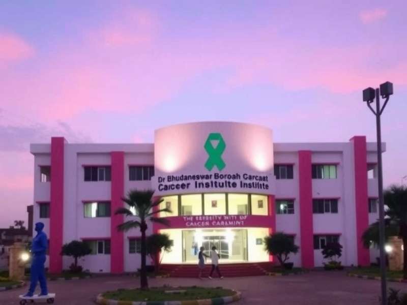Modern hospital building with glass facade